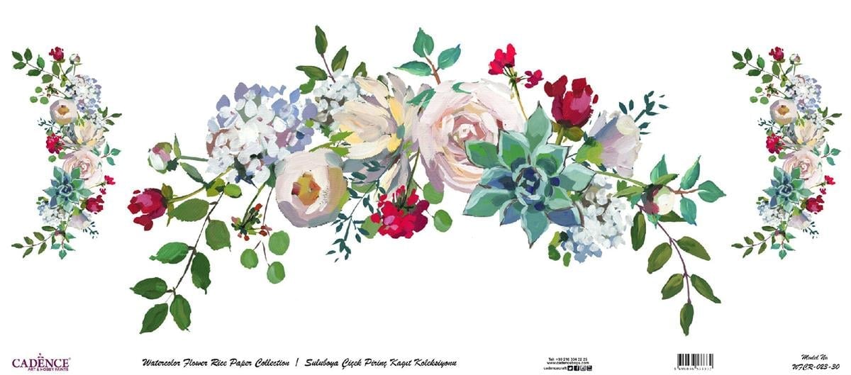 زهرة الأرز المائية ورقة خلفية بيضاء Wfcr-023 60x140