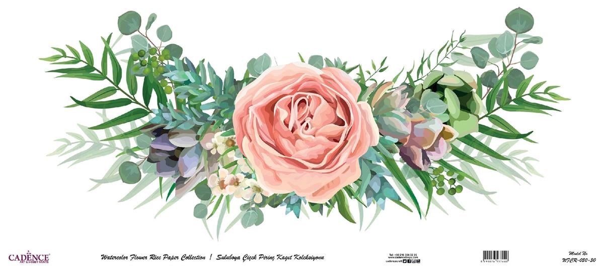 زهرة الأرز المائية ورقة خلفية بيضاء Wfcr-030 60x140