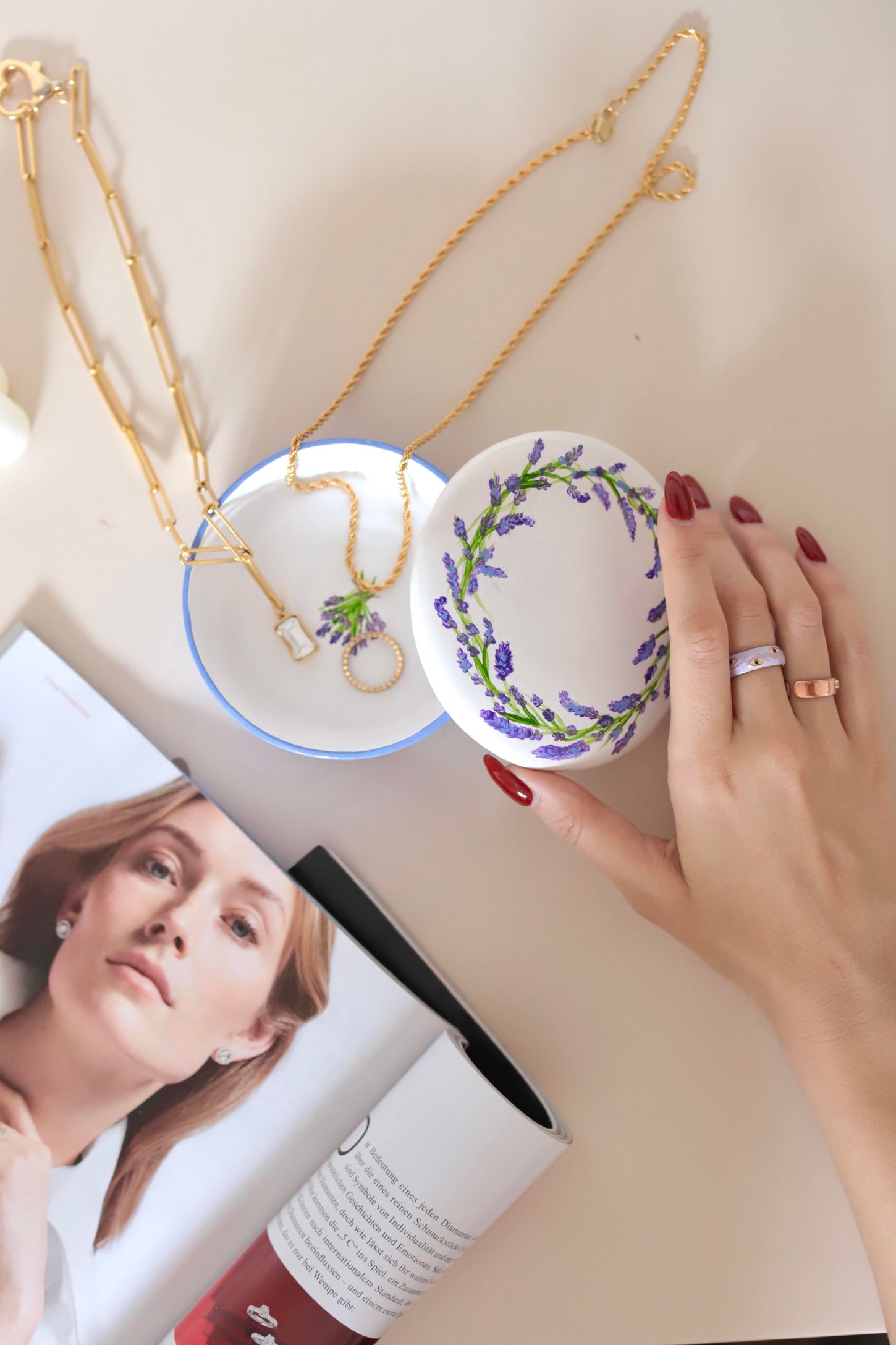 صندوق مجوهرات من السيراميك لافندر