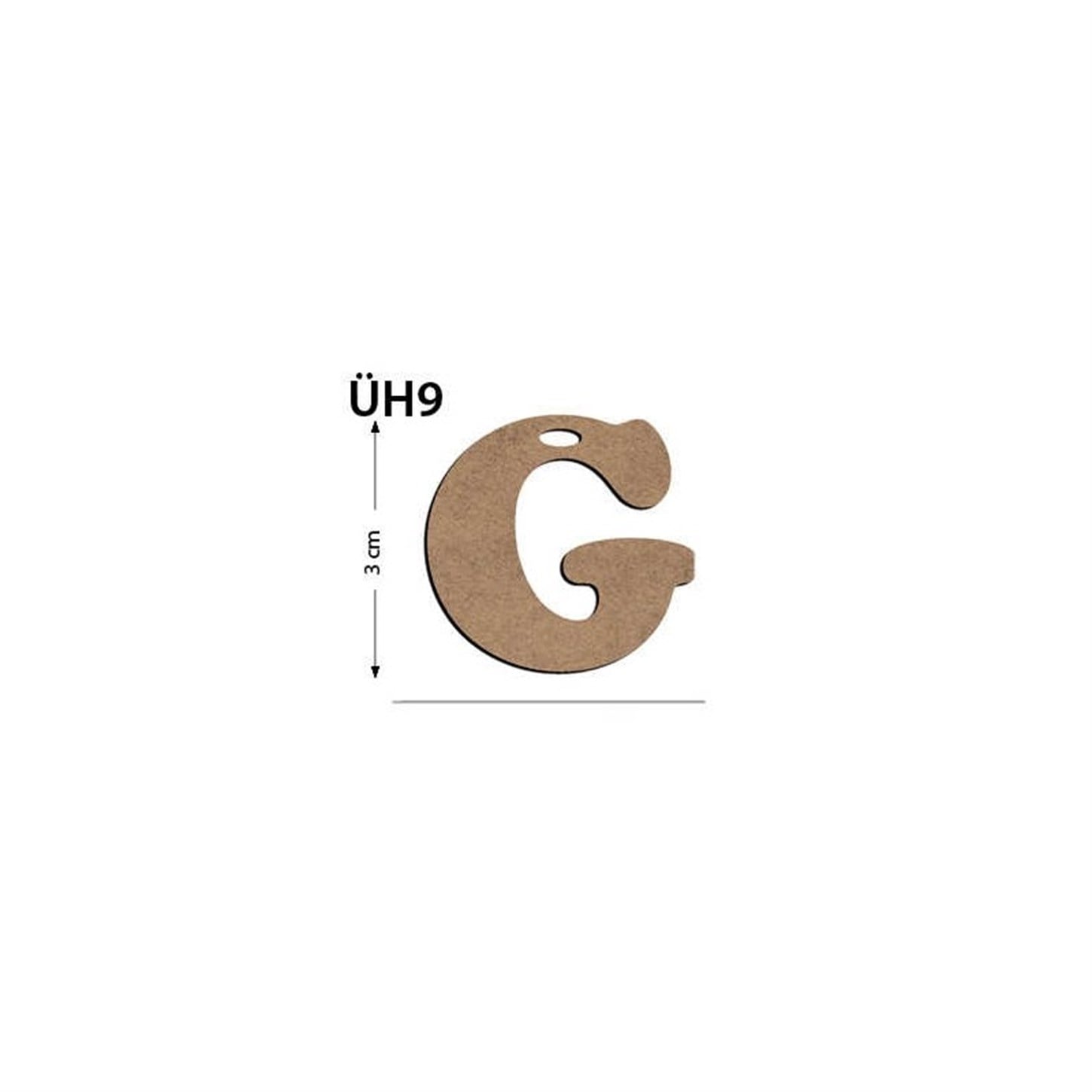 ÜH9 Ahşap 3 cm Ğ Harfi