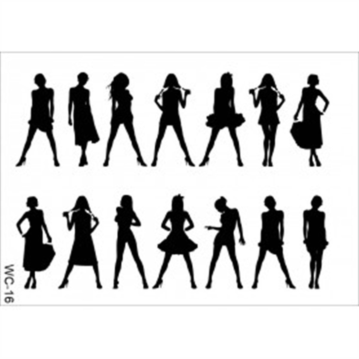 استنسل صورة ظلية للسيدات من Cadence WC16 21x29