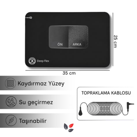 Deep Flex Stres Azaltıcı ve Enerji Dengeleyici Topraklama Matı Set (Mat + Kablo + Priz Adaptörü) 25x35 cm