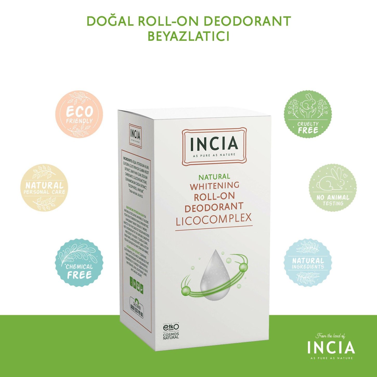 INCIA Beyazlatıcı Doğal Roll-On Deodorant 50 ml