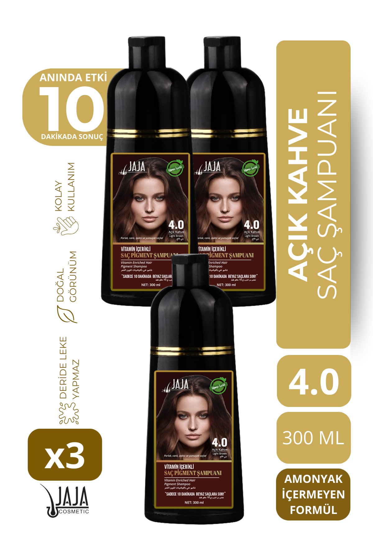Jaja 4.0 Açık Kahve Şampuan 300 ml - 3 Adet