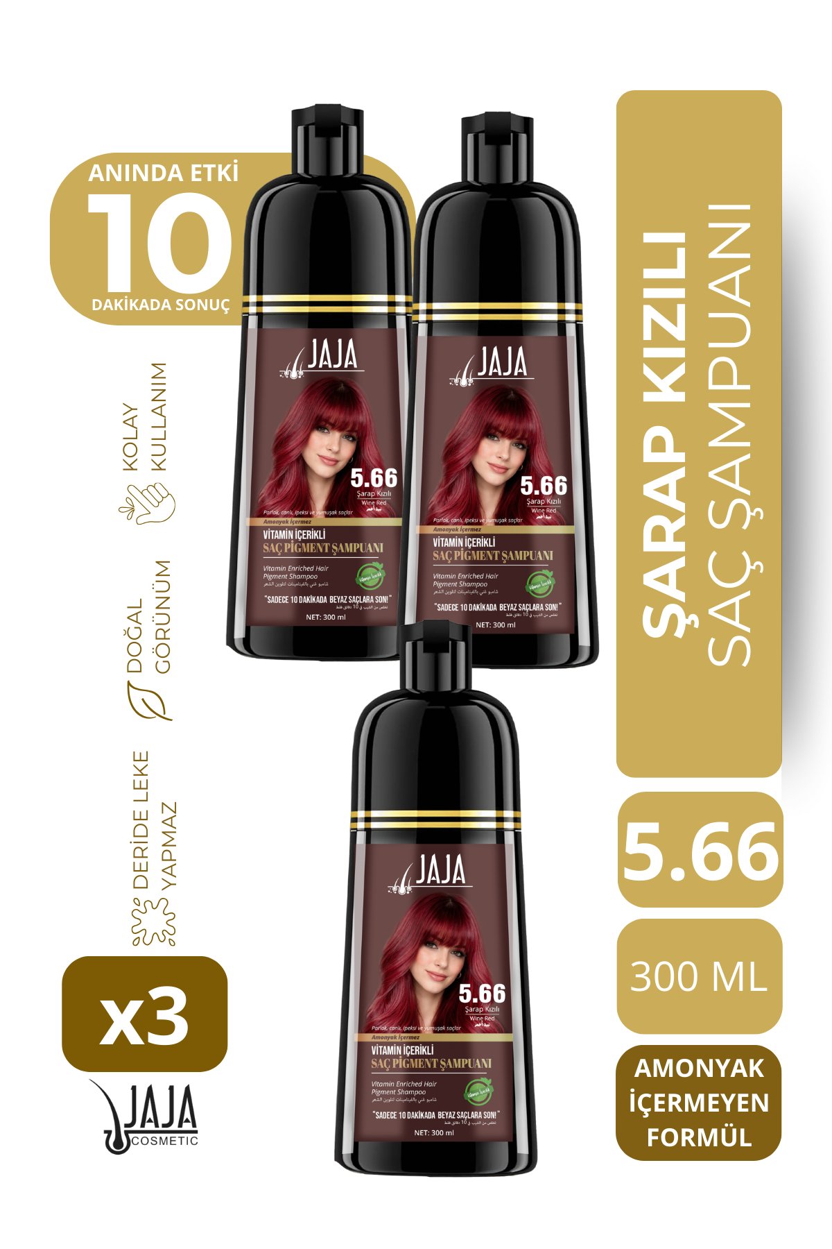 Jaja 5.66 Şarap Kızılı Şampuan 300 ml - 3 Adet