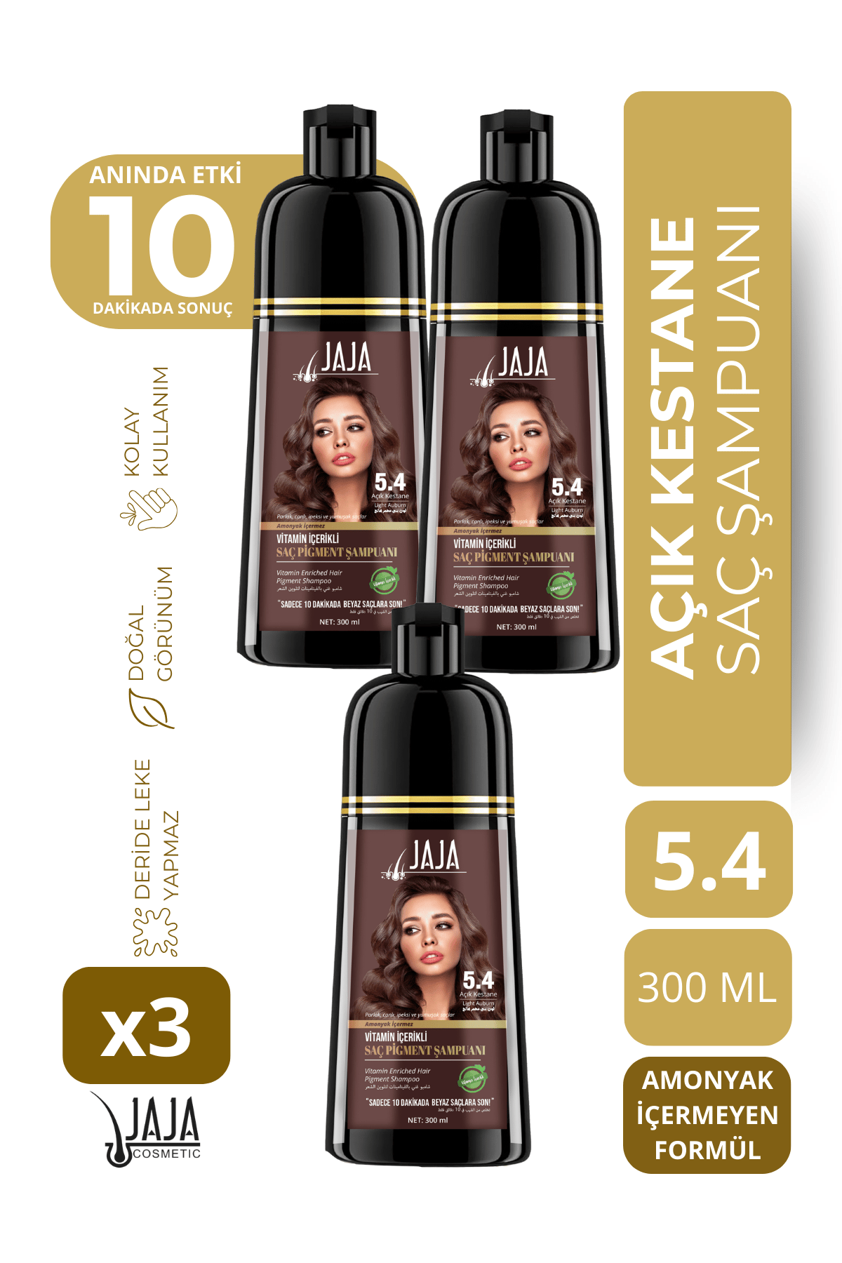 Jaja 5.4 Açık Kestane Şampuan 300 ml - 3 Adet