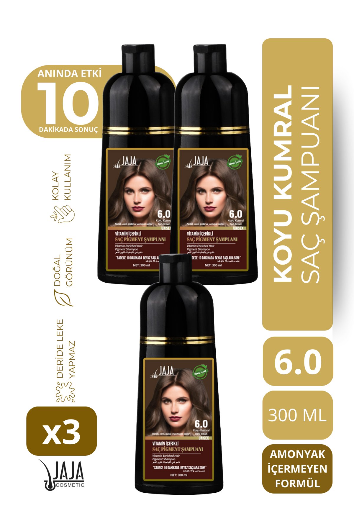 Jaja 6.0 Koyu Kumral Şampuan 300 ml - 3 Adet