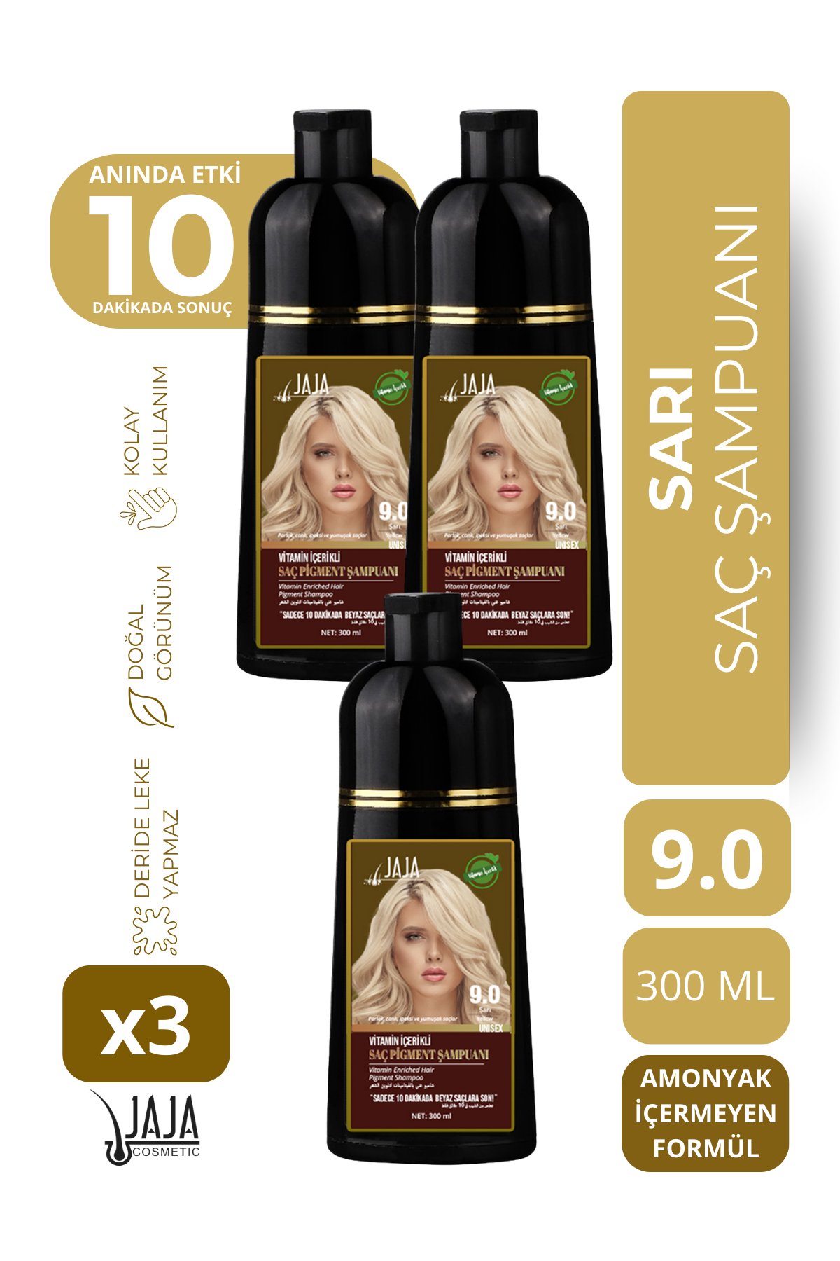 Jaja Şampuan 300 ml- 9.0 Sarı 3 Adet
