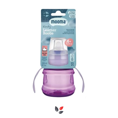 Mooma Baby Kulplu Alıştırma Bardağı 200 Ml 6+ Ay Mor