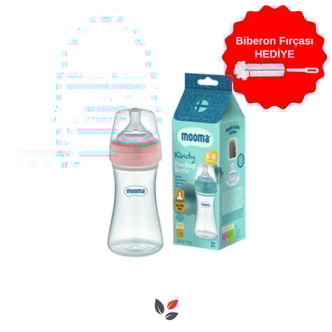 Mooma Kindy Antikolik Biberon 250 ml  6-18 Ay (Gül Kurusu / Old Rose)