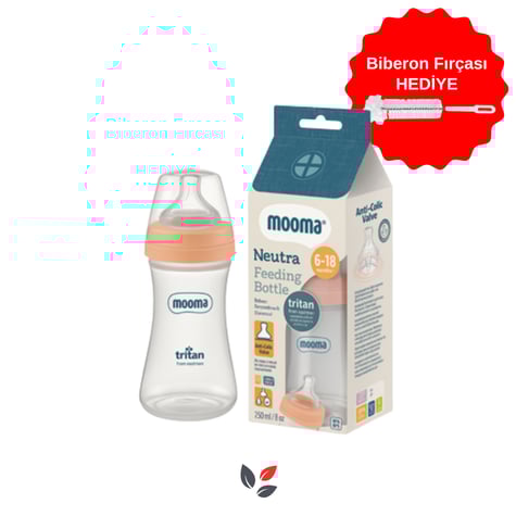 Mooma Neutra Antikolik Tritan Biberon 250 ml 6-18 Ay (Gül Kurusu / Old Rose)