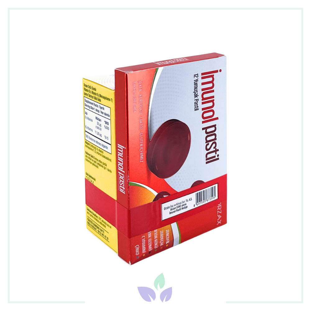 Ocean D3+K2 Damla 20 ml + Orzax Imunol Pastil 12 Yumuşak Pastil