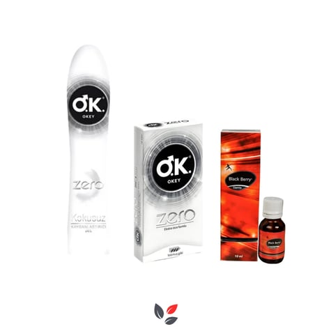 Okey Zero Üçlü Avantaj Paketi (Prezervatif + Kayganlaştıcı Jel + Kadın Damla)