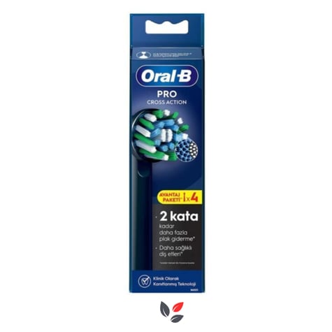 Oral-B Pro Cross Action X-Filament Siyah Şarjlı Diş Fırçası Yedek Başlığı 4 Adet