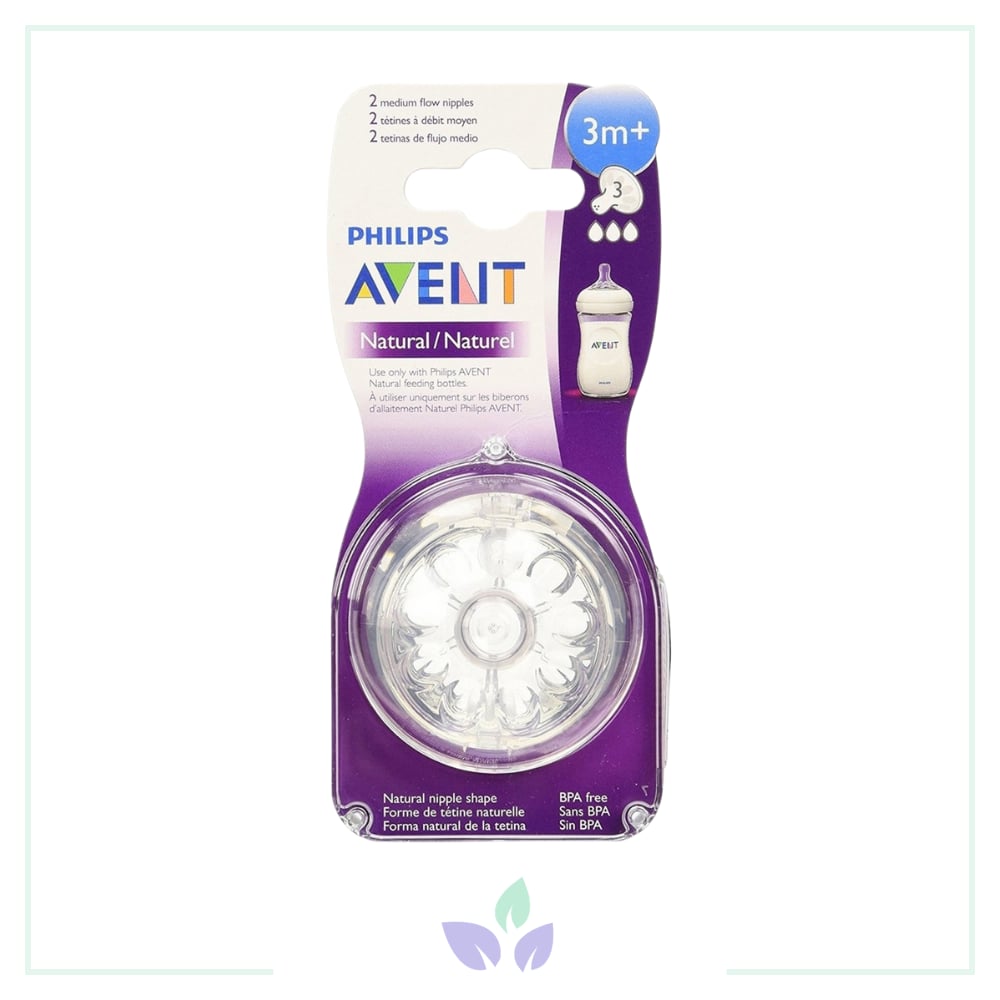 Philips Avent Scf043/27 Natural Silikon Biberon Emziği 2Li 3+ Ay 3 Delikli