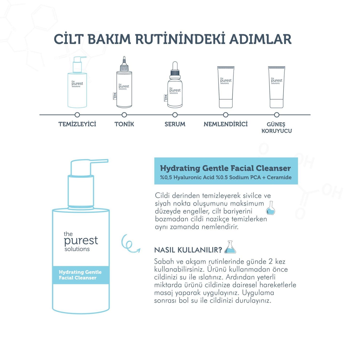 THE PUREST SOLUTIONS HYDRATING GENTLE KURU VE KARMA CILTLER ICIN NEMLENDIRICI YUZ TEMIZLEYICI 200 ML