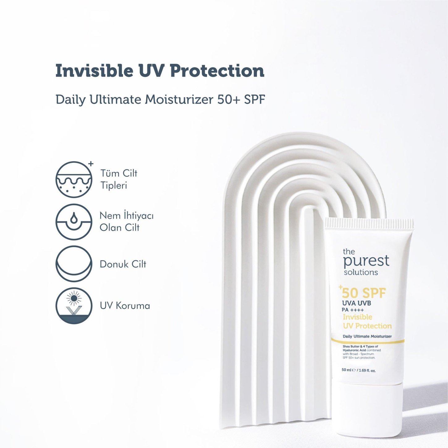 THE PUREST SOLUTIONS INVISIBLE UV PROTECTION 50 FAKTOR GUNES KREMI 50 ML