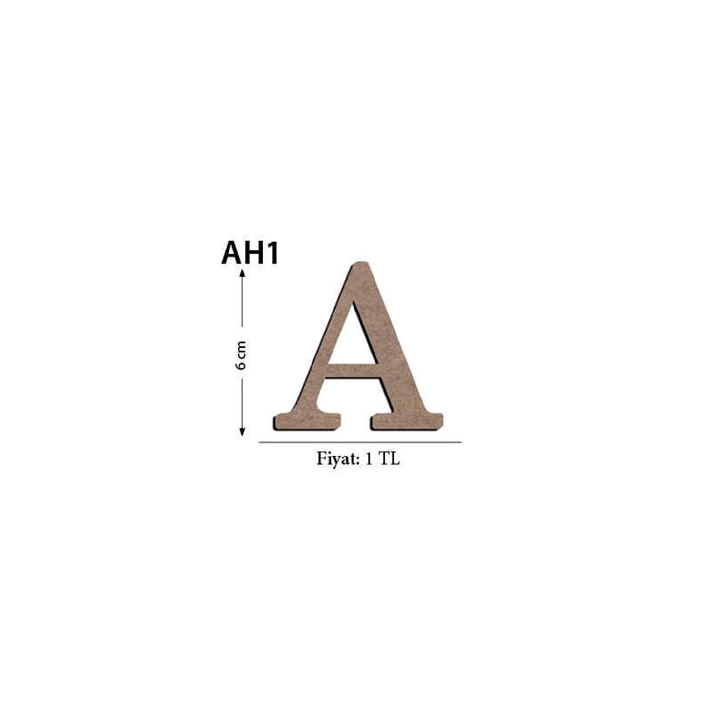 Ah1 Ahşap 6Cm A Harfi