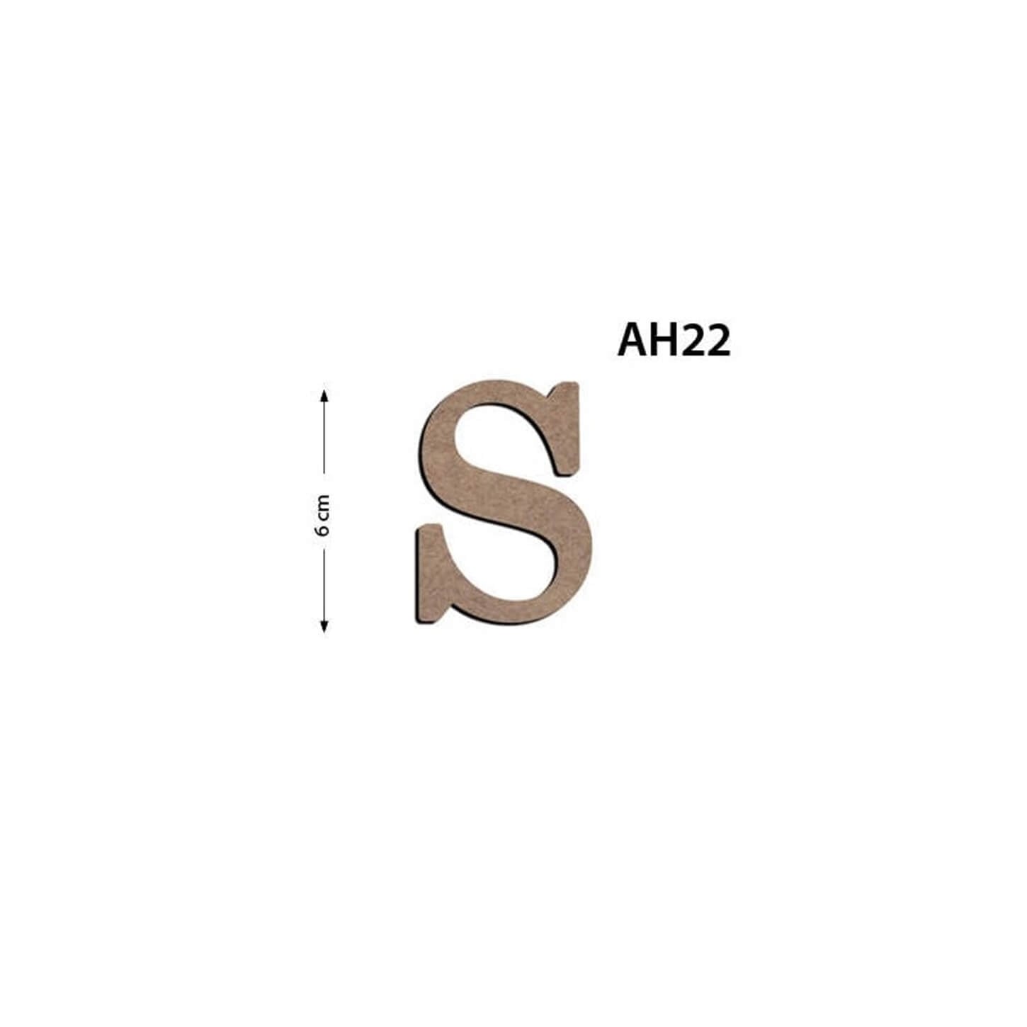 Ah22 Ahşap 6Cm S Harfi