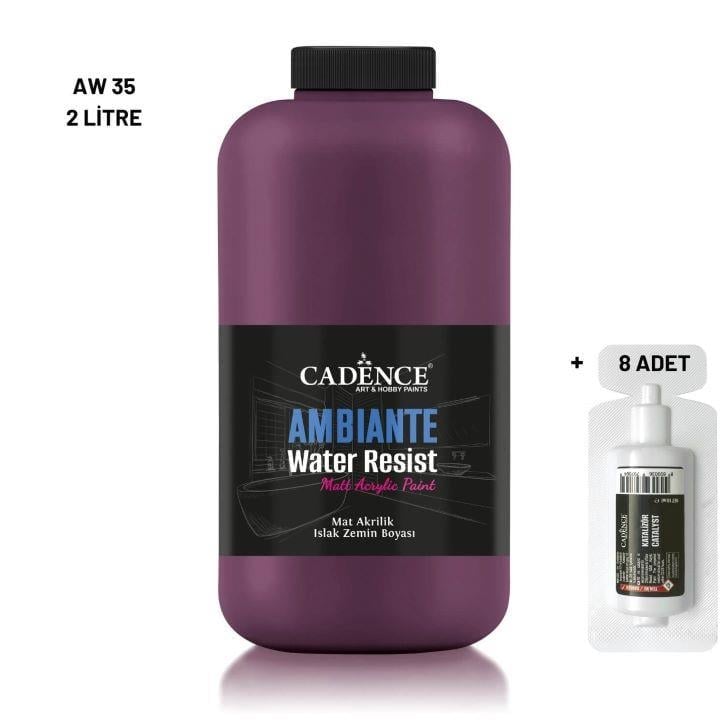 Ambiante Islak Yüzey Boyası AW-35 Patlıcan Mor 2000ML + Katalizör 80Gr