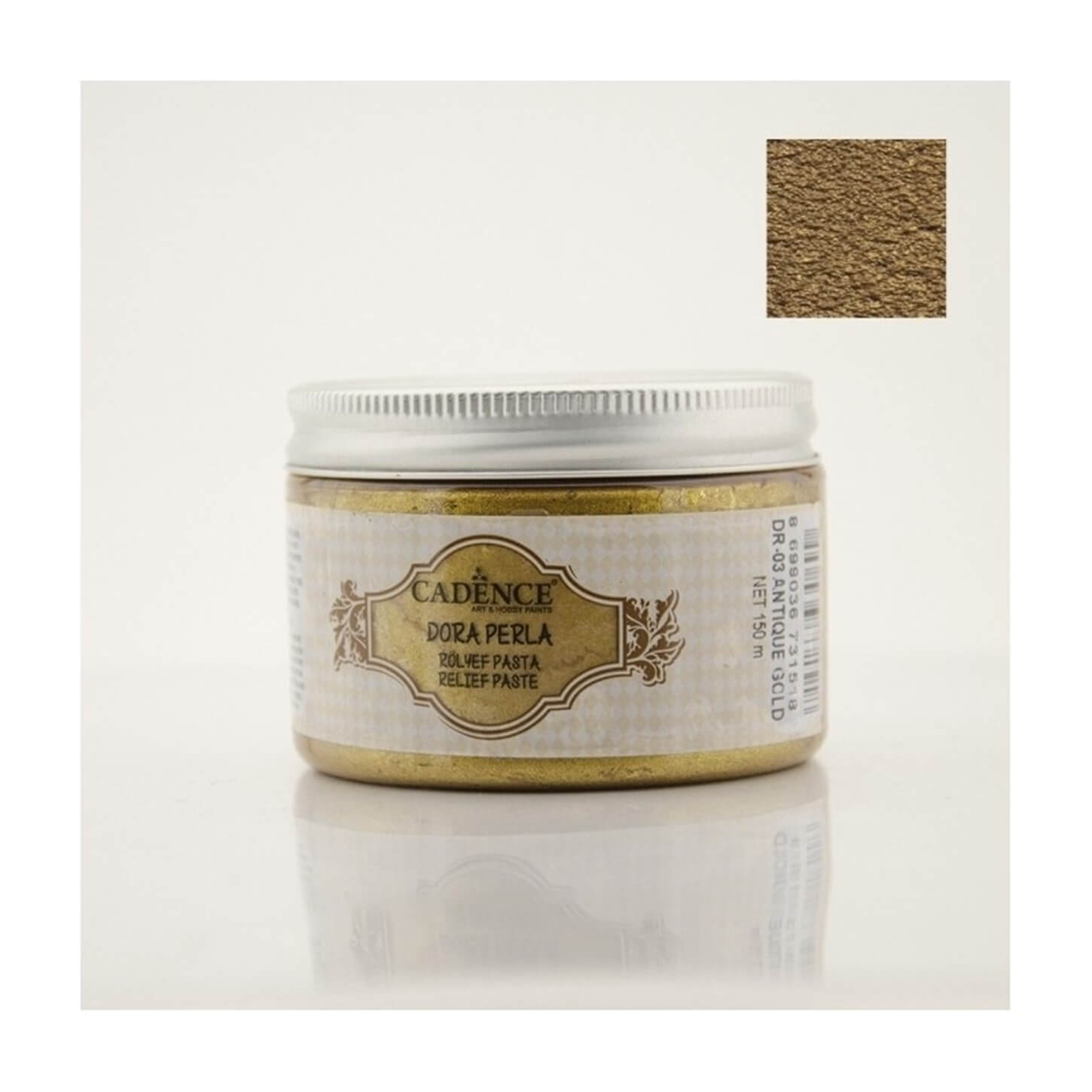 DR03 Antik Altın Dora Perla Rölyef Pasta