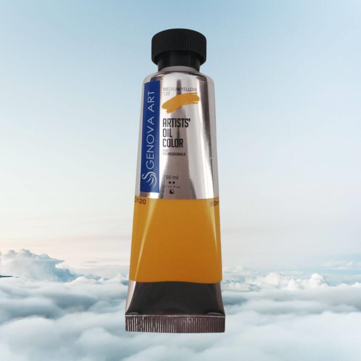 Масляная краска Genova 120 средний желтый 50 мл