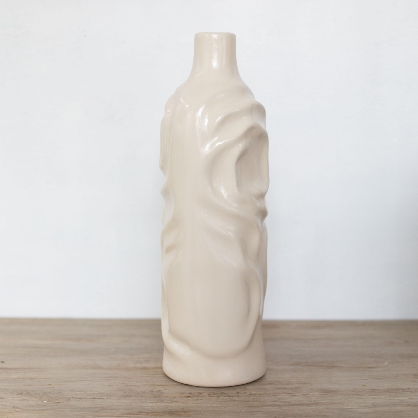 Moderna Seri Seramik Krem Rose Vazo Büyük