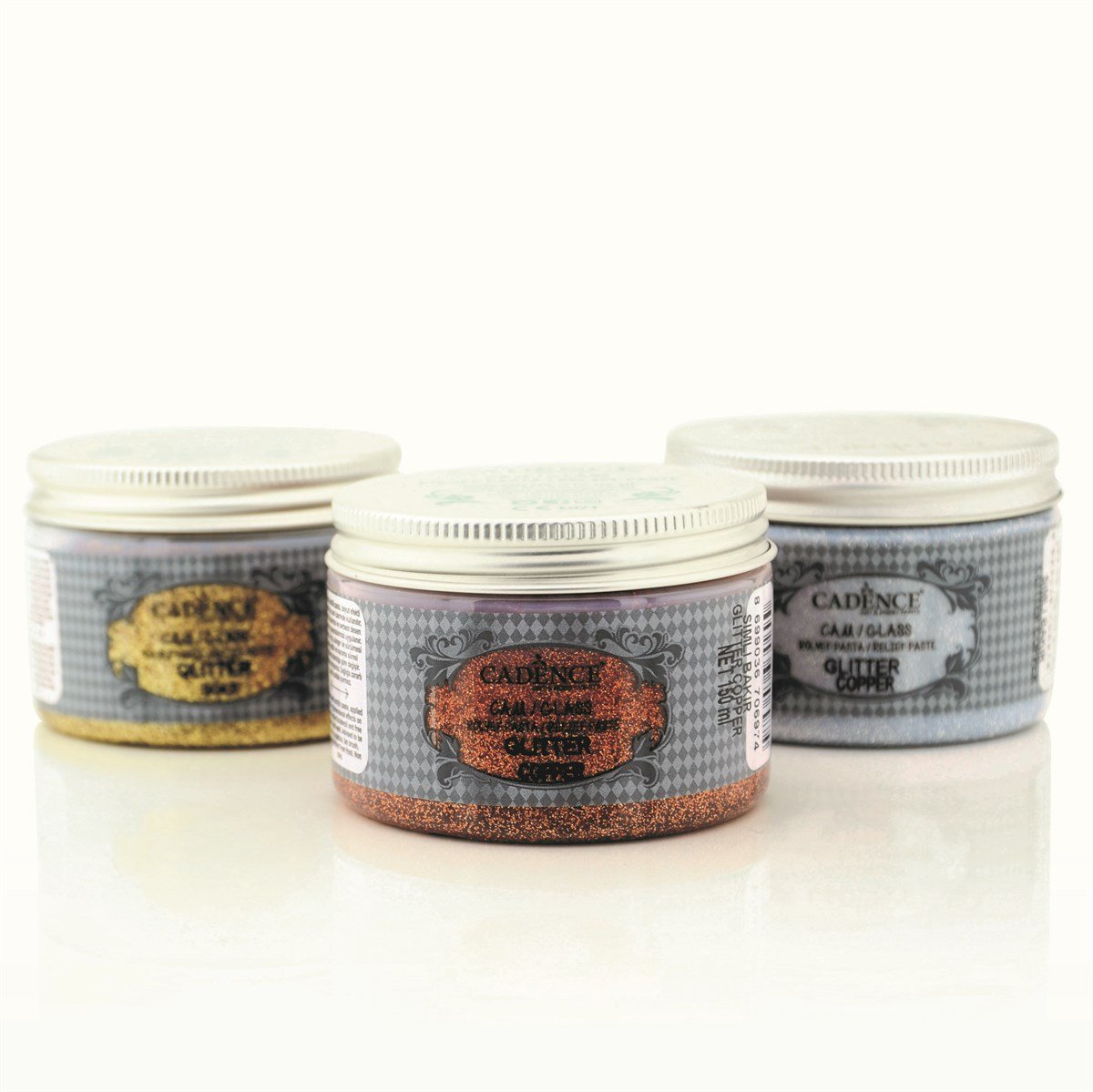 Simli Cam Rölyef Pasta - Altın