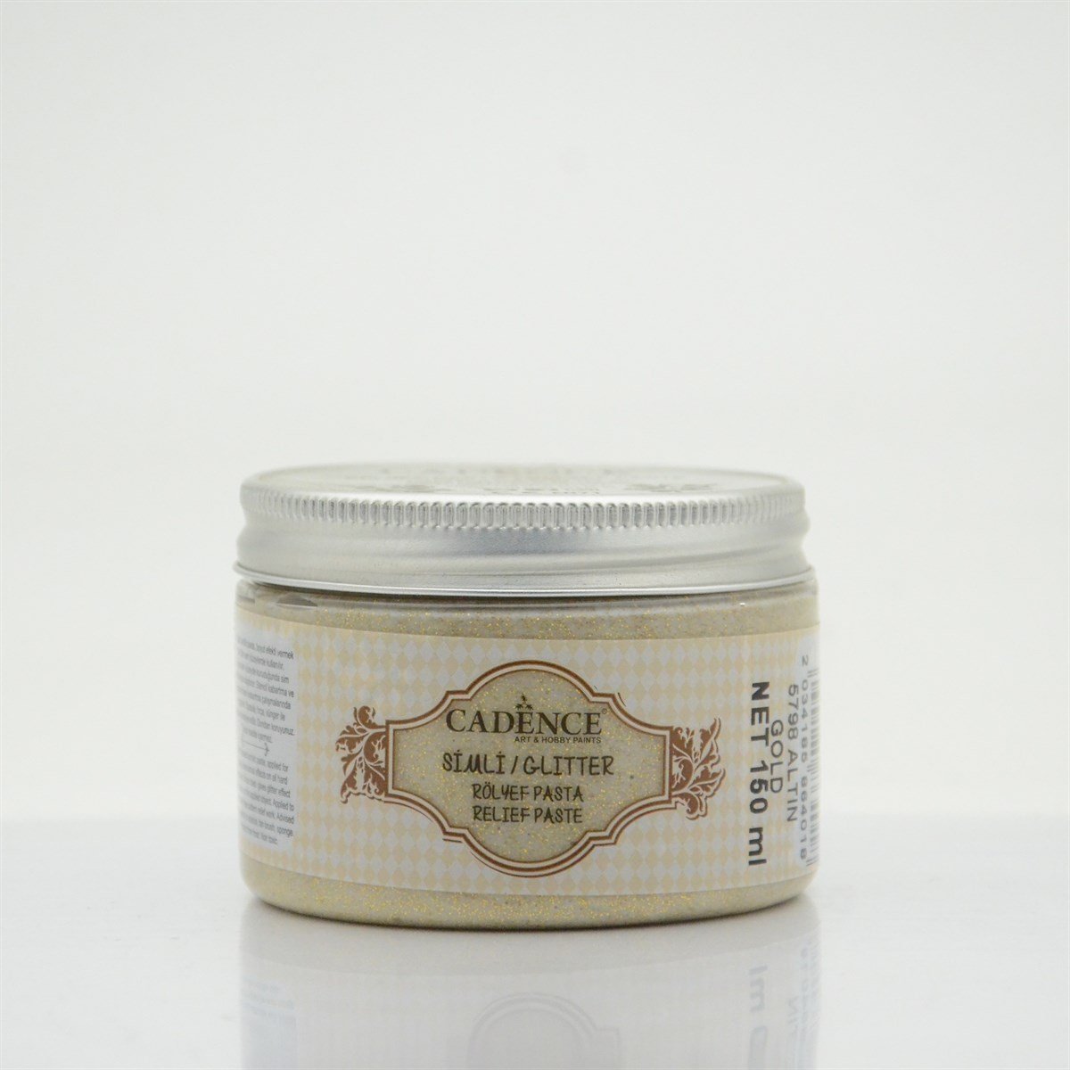 Simli Cam Rölyef Pasta - Altın