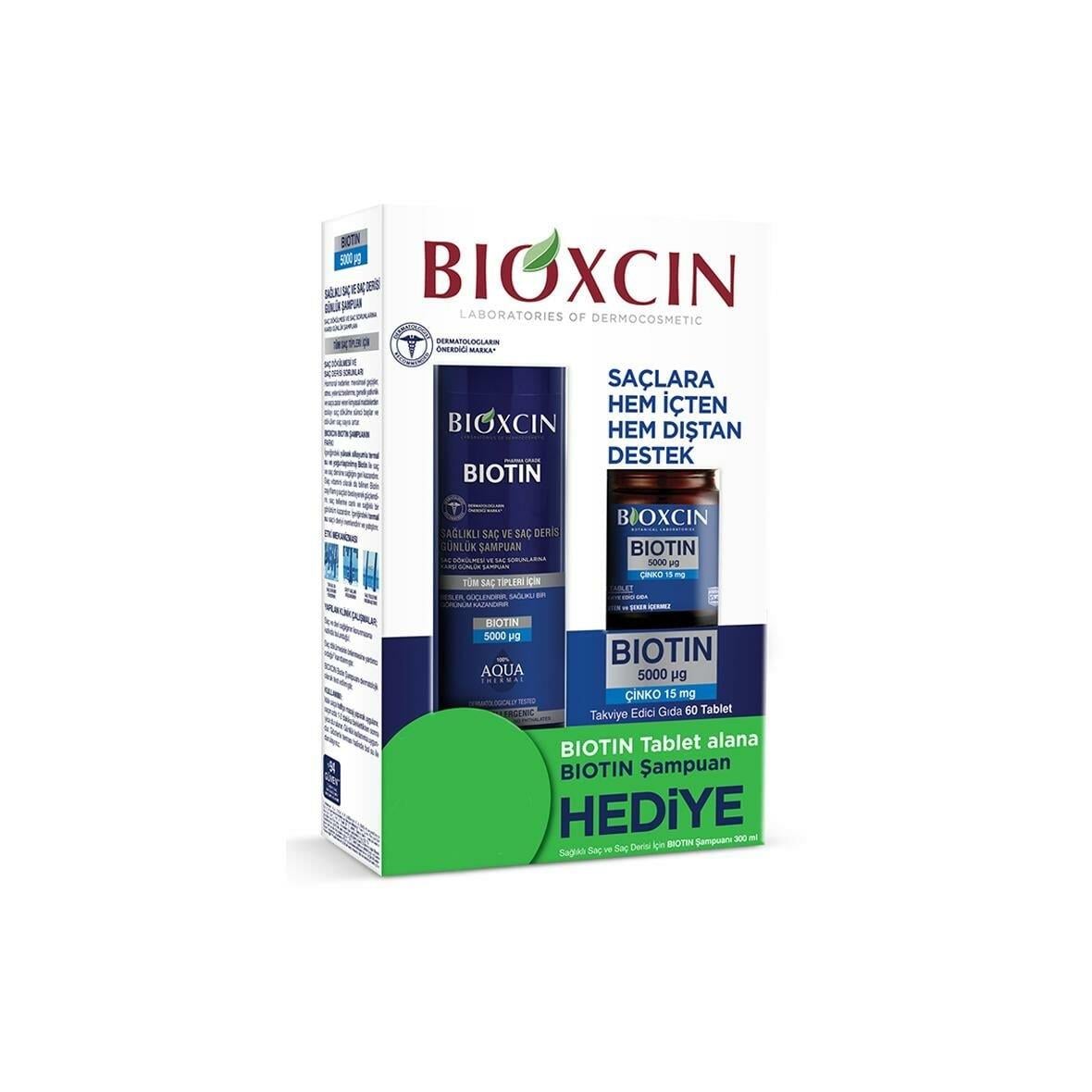 BIOXCIN BIOTIN 500 MG 60 TABLET 300 ML BIOTIN SAMPUAN HEDIYE