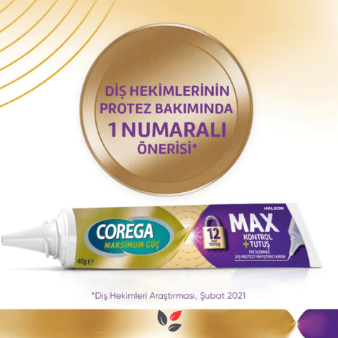 Corega Maksimum Güç Kontrol + Tutuş Diş Protezi Yapıştırıcı Krem 40 gr
