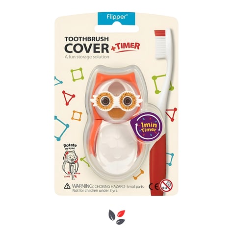 Flipper Diş Fırçası Saklama Kabı Turuncu Baykuş