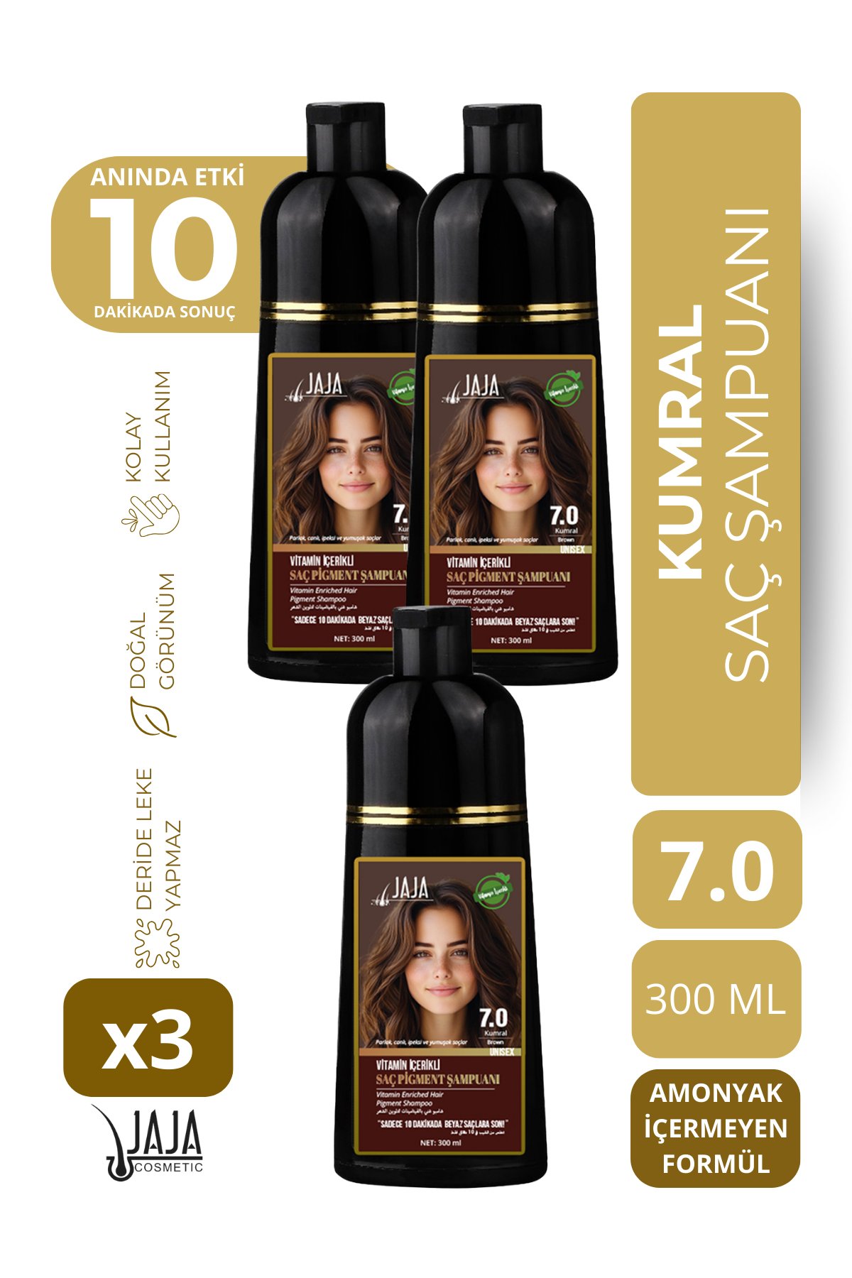 Jaja 7.0 Kumral Şampuan 300 ml - 3 Adet