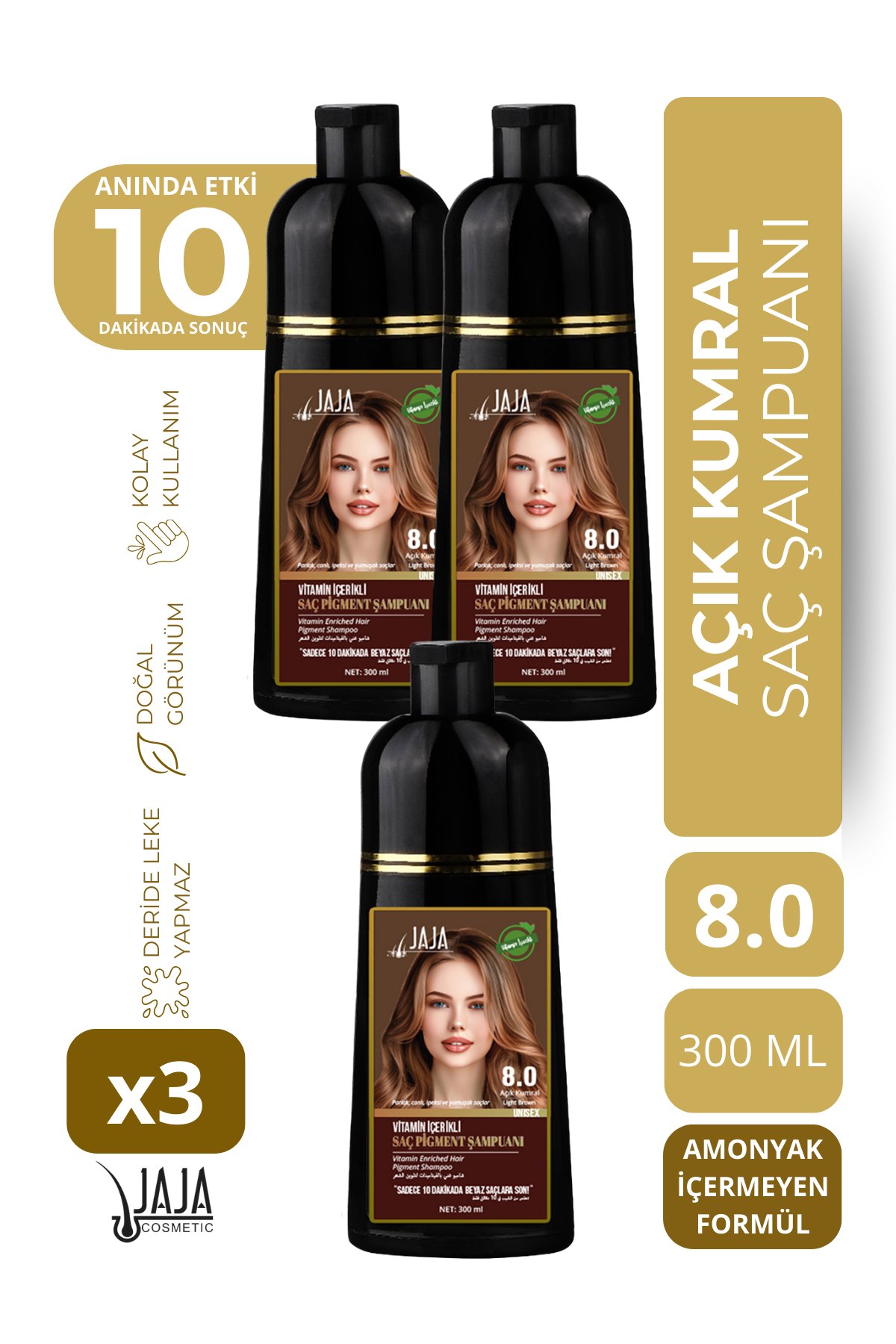 Jaja 8.0 Açık Kumral Şampuan 300 ml - 3 Adet