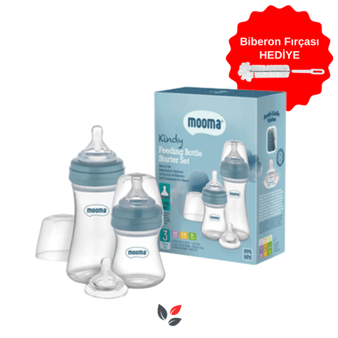 Mooma Kindy 150 ml ve 250 ml Biberon Başlangıç Seti (Mavi / Bowl Blue) 