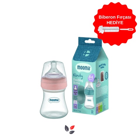 Mooma Kindy Antikolik Biberon 150 ml 0-6 Ay (Gül Kurusu / Old Rose)