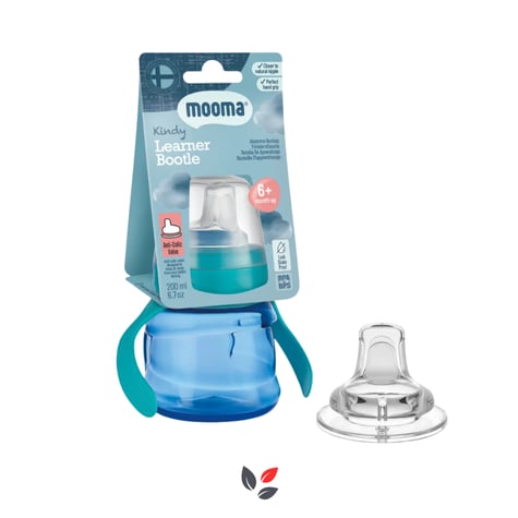 MOOMA Kindy Damlatmaz Egitici Su Alıştırma Bardağı 200 ml 6 Ay - Aqua Blue