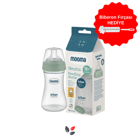 Mooma Neutra Antikolik Tritan Biberon 250 ml +18 Ay (Çağla Yeşili / Green )