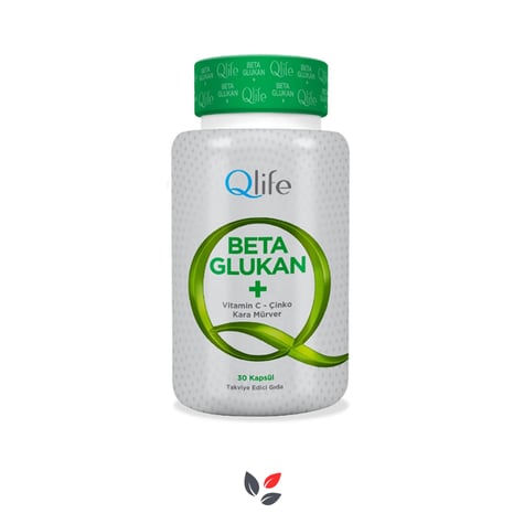 Qlife Beta Glukan Vitamin C Çinko Kara Mürver 30 Kapsül