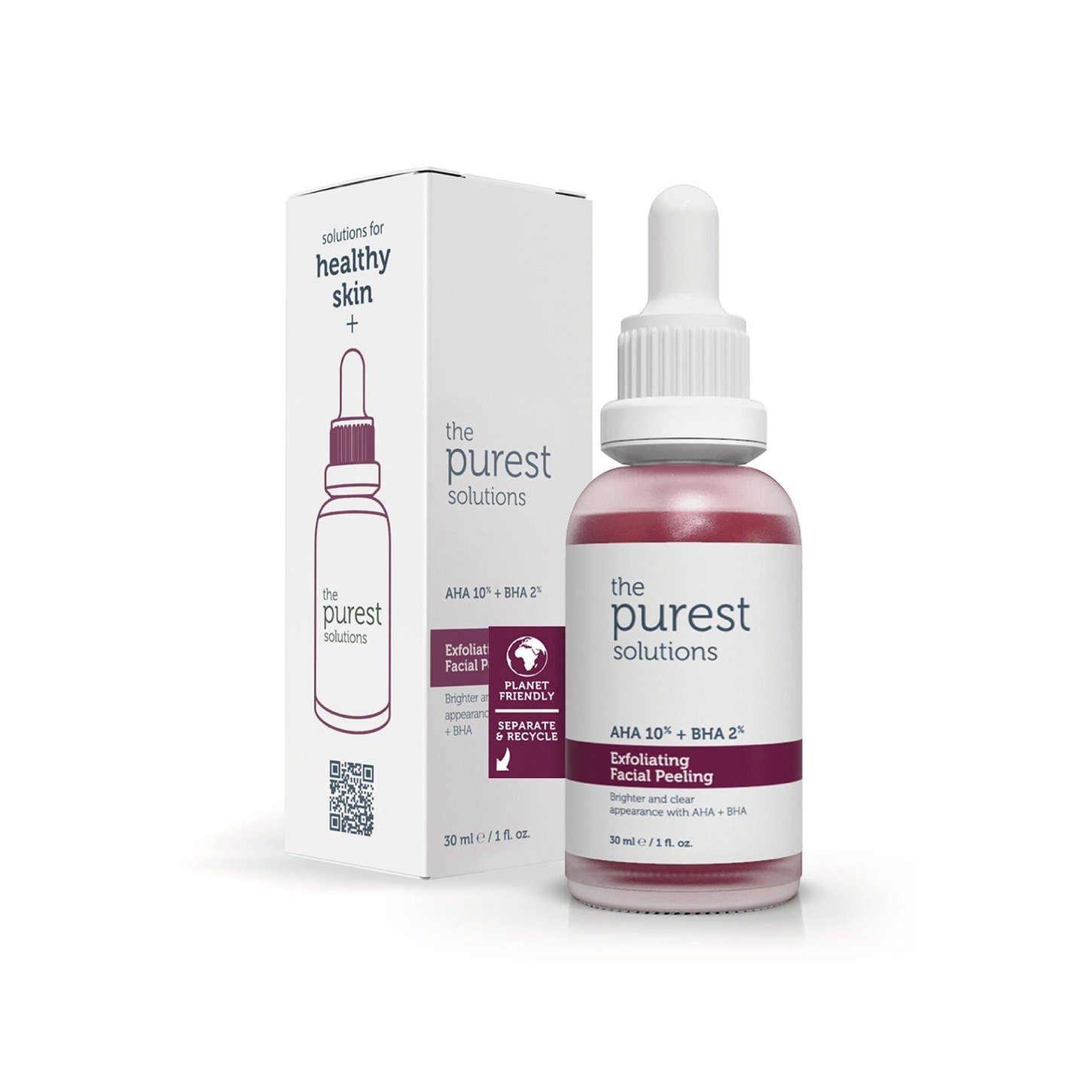 THE PUREST SOLUTIONS AHA 10% + BHA 2% CILT TONU ESITLEYICI YUZ PEELING SERUM 30 ML