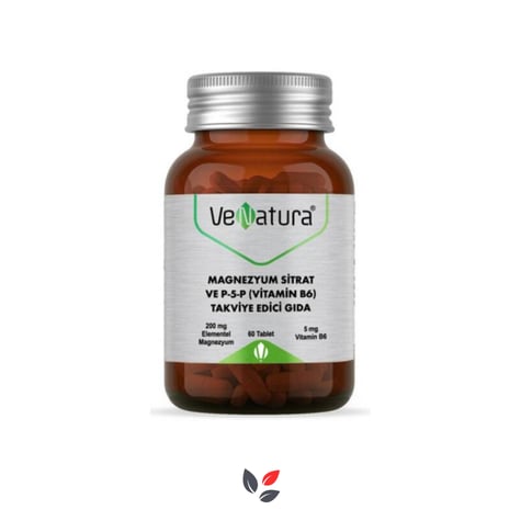 Venatura Magnezyum Sitrat ve P-5-P Vitamin B6 60 Tablet