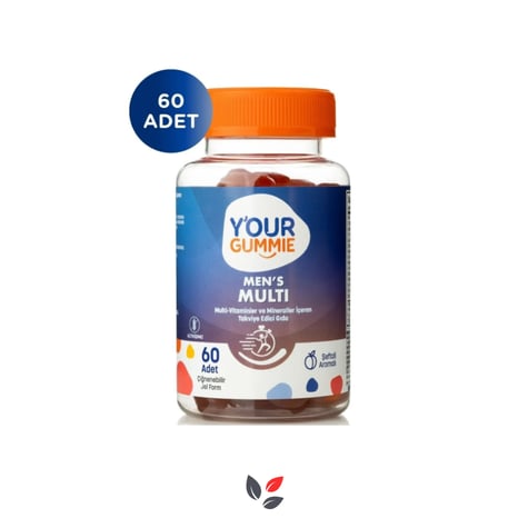 Y'our Gummie Men's Multi Gummies Vitamin 60 Adet Çiğnenebilir Jel Form