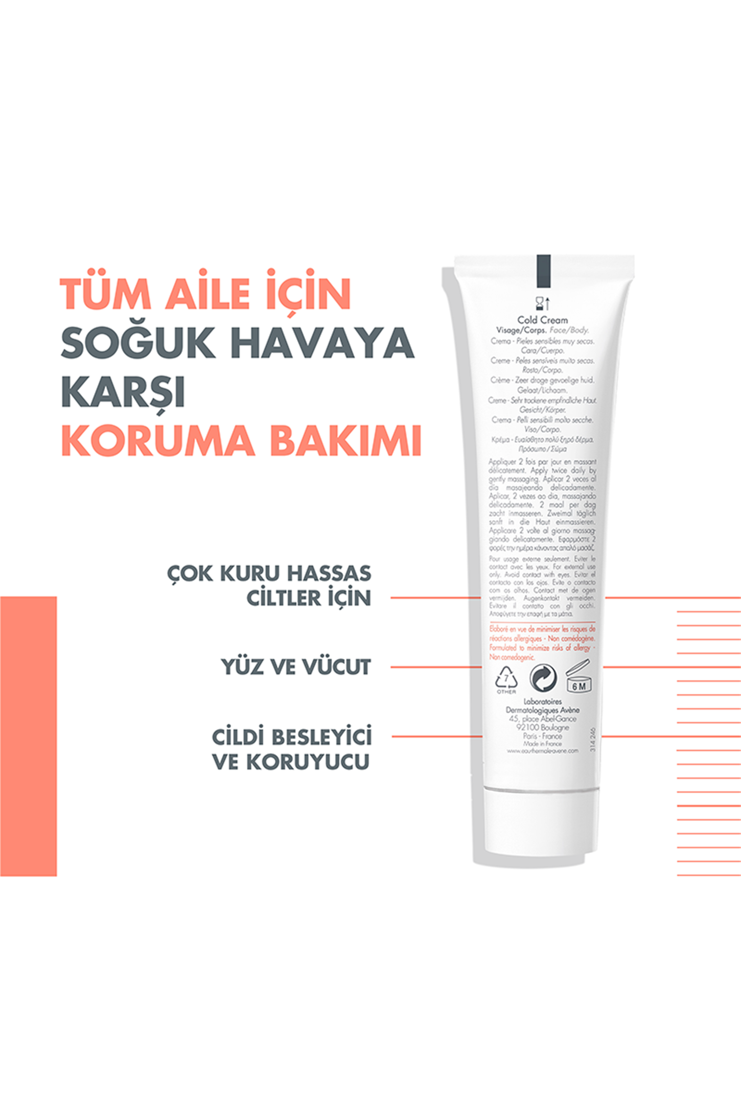 3282779002738 | Avene Cold Creme 40 ml - Çok kuru ciltler için bakım kremi | KozmovitalYüz NemlendiricileriAveneAvene Cold Cream 40 ml