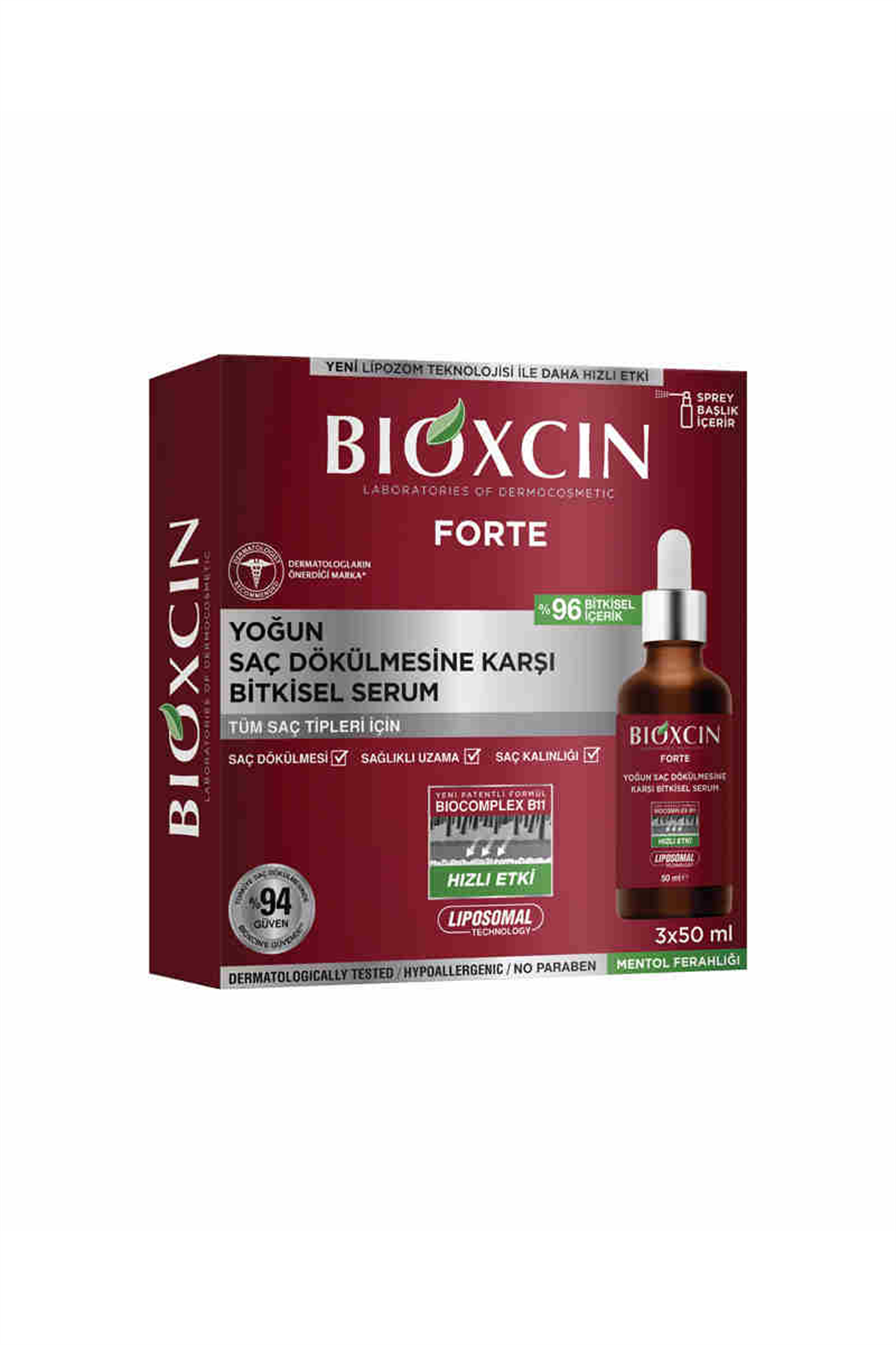 8680512630173 | Bioxcin Forte Serum 3x50 ml | KozmovitalSaç DökülmesiBioxcinBioxcin Forte Serum 3x50 ml