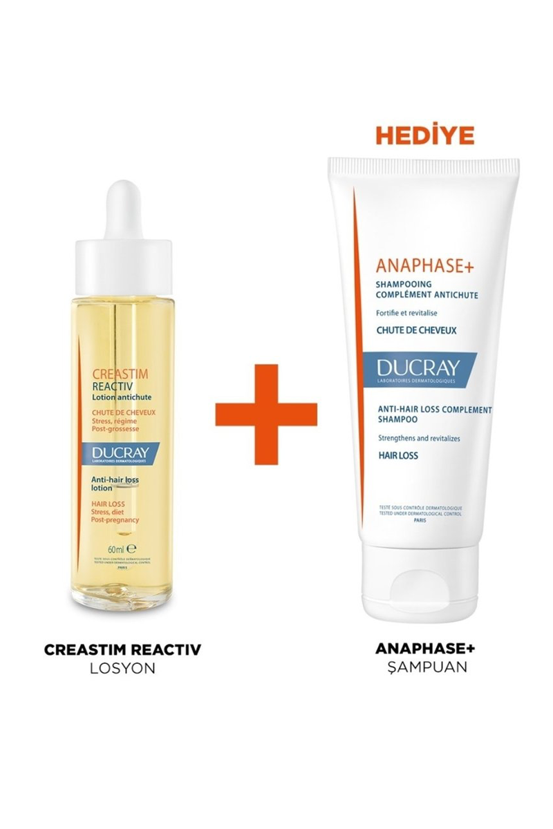 Saç DökülmesiDucrayDucray Creastim Reactiv Losyon 60 ml + Anaphase Şampuan 100 ml HEDİYE!