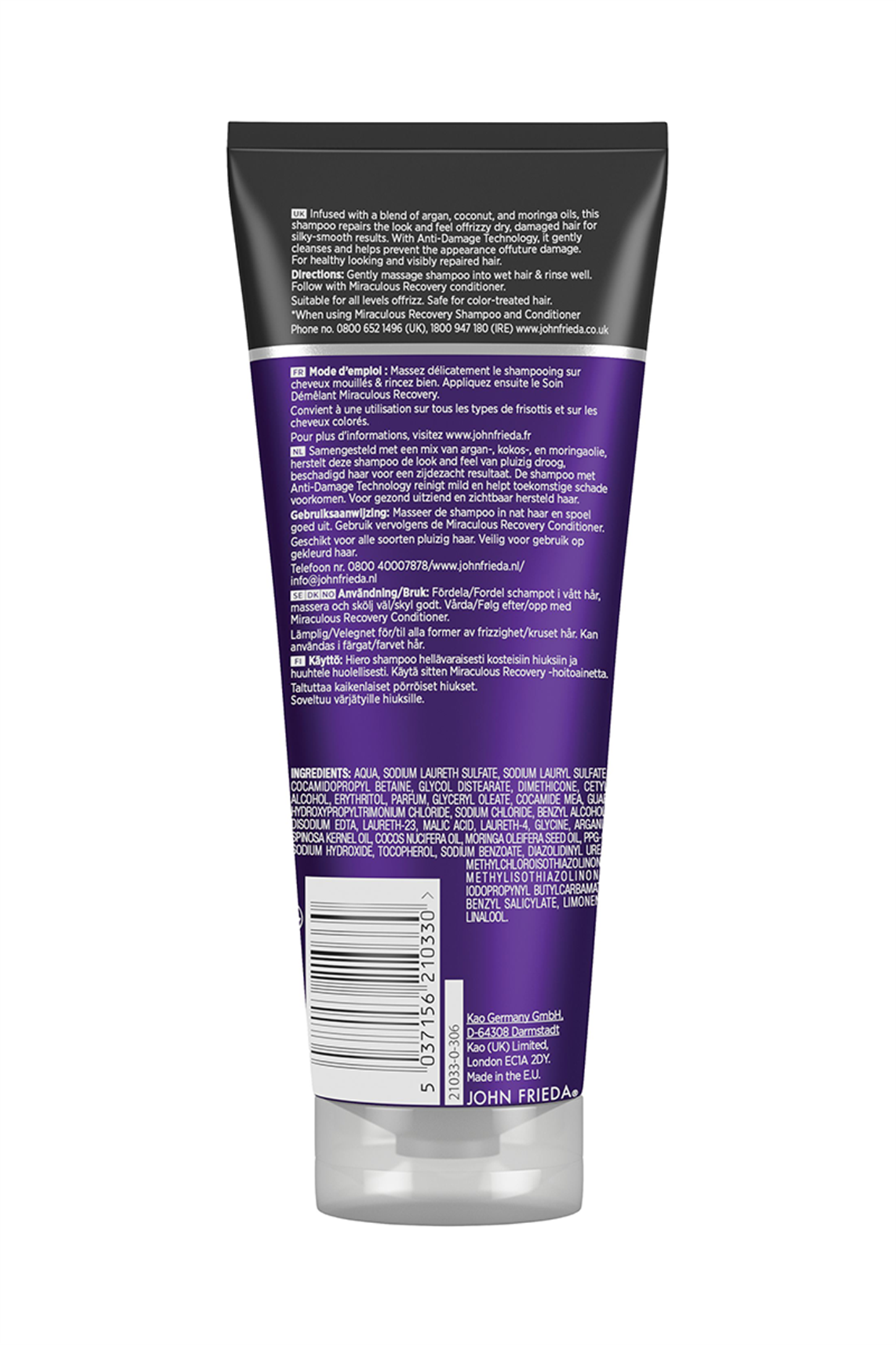 8690530038394 | John Frieda Frizz Ease Miraculous Recovery Shampoo 250 ml| Kozmovitalİşlem Görmüş Cansız SaçlarJohn FriedaJohn Frieda Frizz Ease Miraculous Recovery Shampoo 250 ml