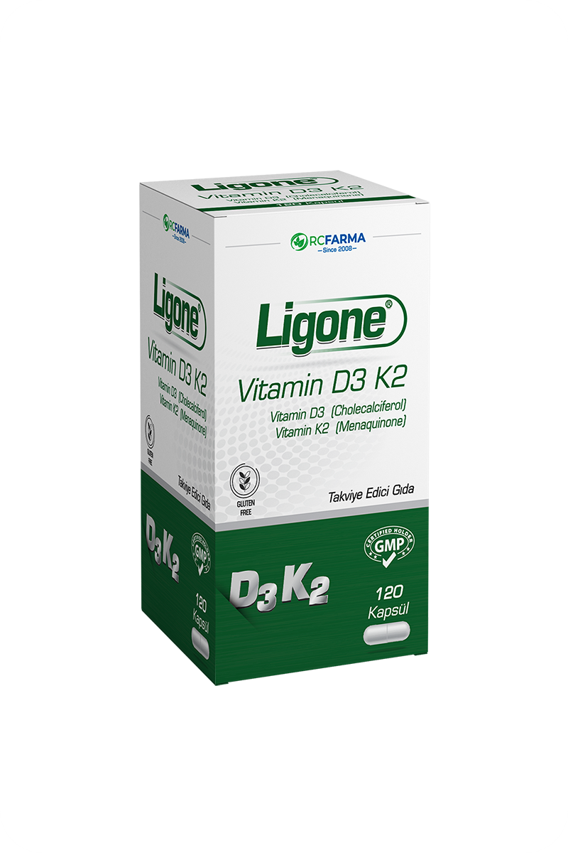 Ligone Vitamin D3 K2 120 Kapsül | KozmovitalBitkisel ÜrünlerRc FarmaLigone Vitamin D3 K2 120 Kapsül