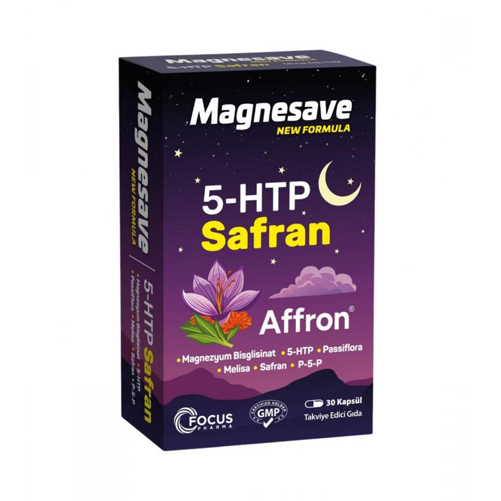 Magnesave 5-HTTP Safran 30 Kapsül | KozmovitalDiğer TakviyelerFocus PharmaMagnesave 5-HTTP Safran 30 Kapsül