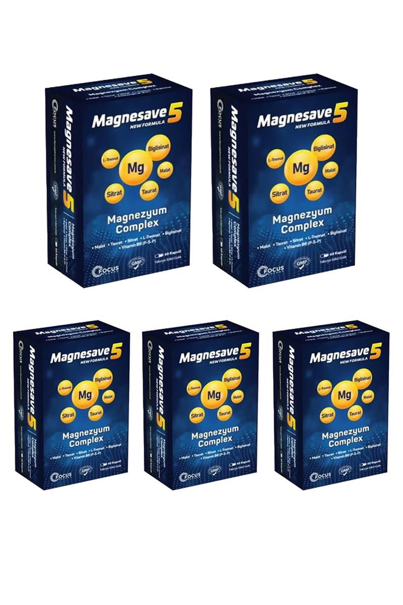 МинералиFocus PharmaMagnesave5 Magnezyum Complex 60 kapsül x5