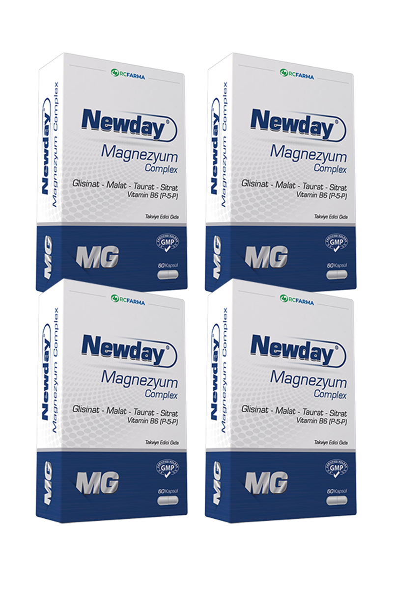 8681227011646 | Newday Magnezyum Complex 60 Kapsül x4 | KozmovitalMinerallerRc FarmaNewday Magnezyum Complex 60 Kapsül x4